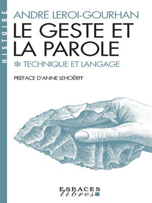 cover image of Le Geste et la Parole--tome 1